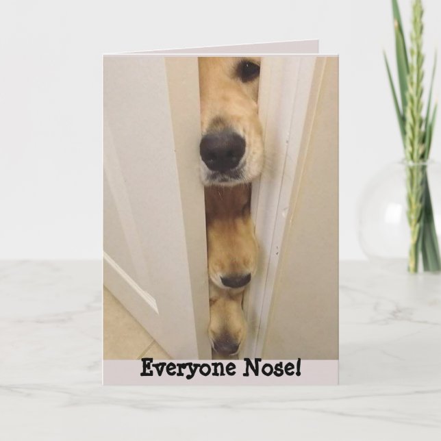 Golden Retriever Everyone Nose Birthday Card (Front)