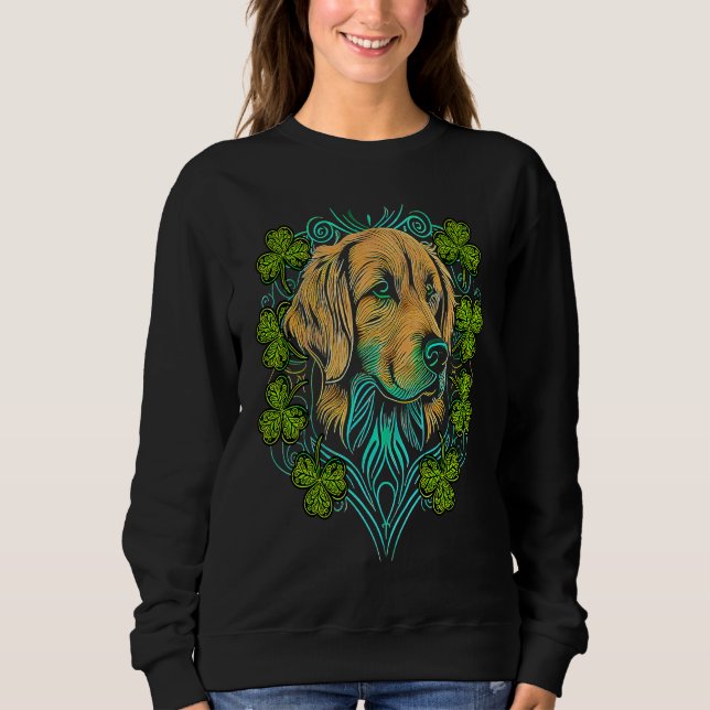 Golden Retriever Face Head Mandala Irish C St Patr Sweatshirt (Front)