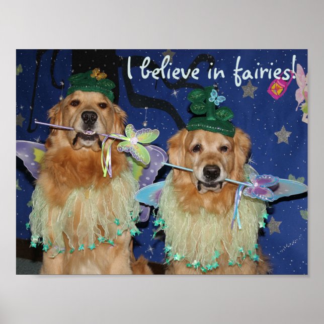 Golden Retriever Fairies Poster (Front)