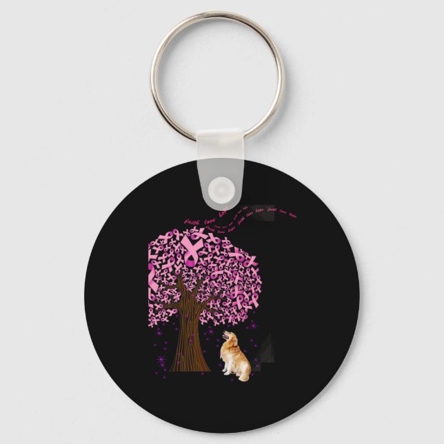 Golden Retriever Faith Love Hope Key Ring (Front)