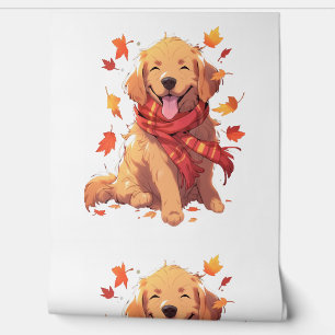 Golden Retriever Fall Dog Autumn Leaves  Wallpaper
