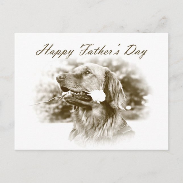 Golden Retriever Father's Day postcard (Front)