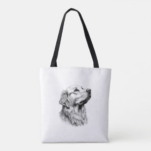 Golden Retriever Fine Line Art Phone Case   Artist Tote Bag