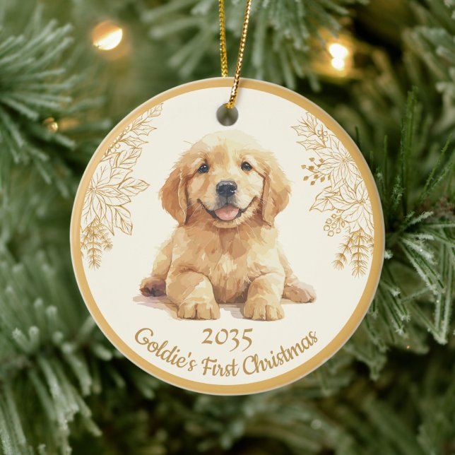 Golden Retriever First Christmas  Ceramic Tree Decoration (Creator Uploaded)