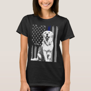 Golden Retriever-Flag American Thin Blue Line Usa  T-Shirt