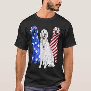 Golden Retriever Flag Happy 4th Of July Independen T-Shirt