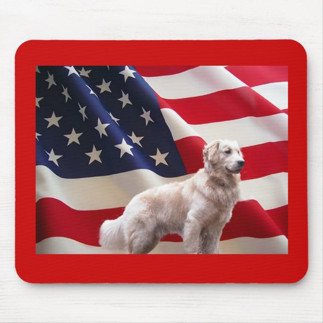 Golden Retriever Flag Mousepad (Front)