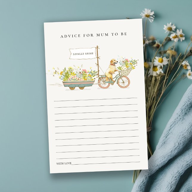 Golden Retriever Floral Advice For Mum Baby Shower (Creator Uploaded)