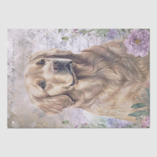 Golden Retriever Floral Dog Tissue Paper