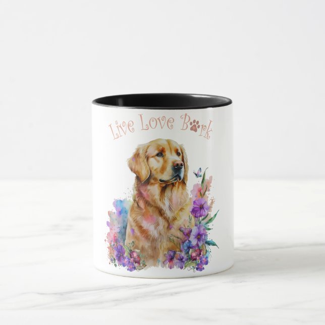 Golden Retriever Floral Mug (Center)