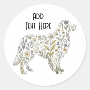 Golden Retriever Floral Sticker Dog Mum Gift