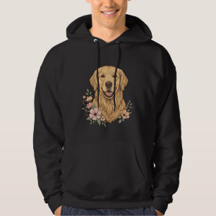 Golden Retriever Floral Vintage Engraving Design_1 Hoodie