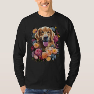 Golden Retriever Flower Bouquet T-Shirt