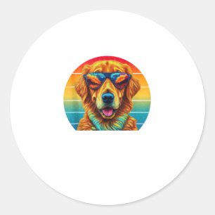 Golden Retriever for Kids Boys Girls Sunglasses Pe Classic Round Sticker