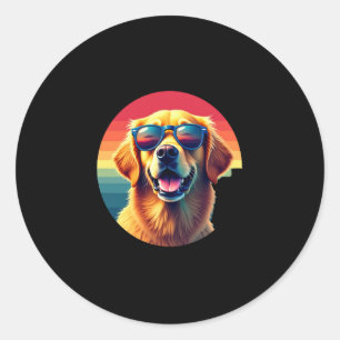 Golden Retriever for Kids Boys Girls Sunglasses Pe Classic Round Sticker