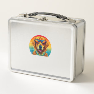 Golden Retriever for Kids Boys Girls Sunglasses Pe Metal Lunch Box