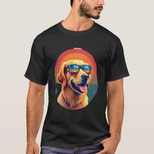 Golden Retriever for Kids Boys Girls Sunglasses Pe T-Shirt