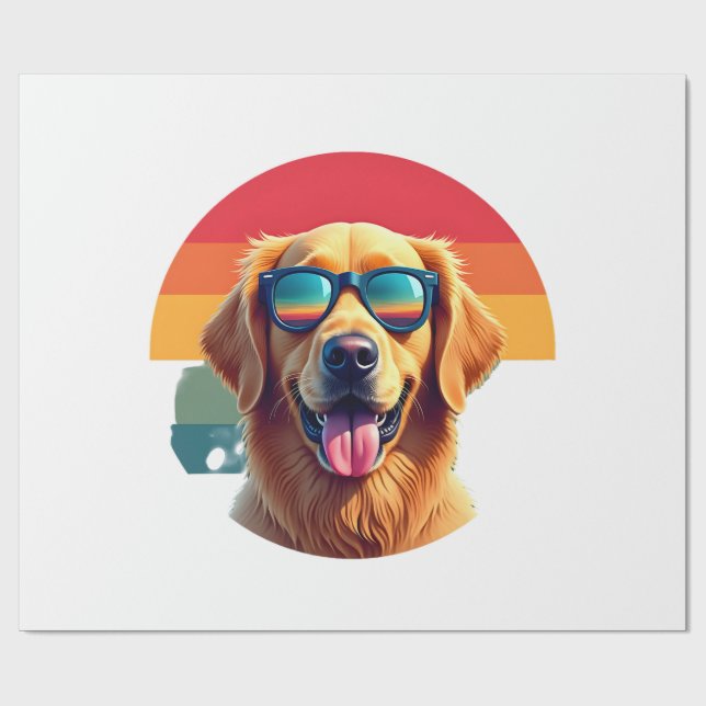 Golden Retriever for Kids Boys Girls Sunglasses Pe Wrapping Paper (Flat)