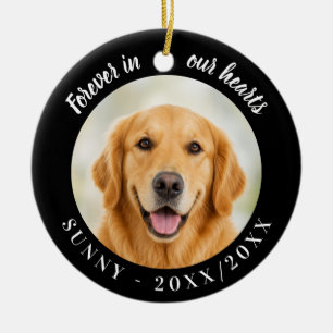 Golden Retriever Forever In Our Hearts Black Ceramic Tree Decoration