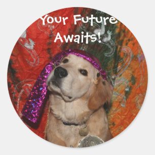 Golden Retriever Fortune Teller Classic Round Sticker