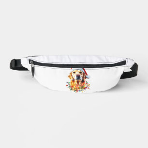 Golden Retriever Funny dog Christmas Santa Hat lig Bum Bags