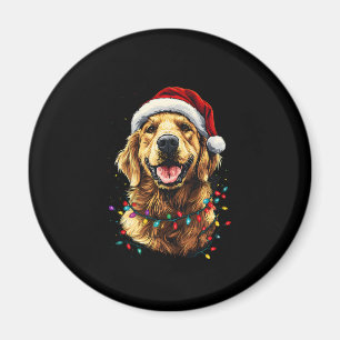 Golden Retriever Funny dog Christmas Santa Hat lig Magnet