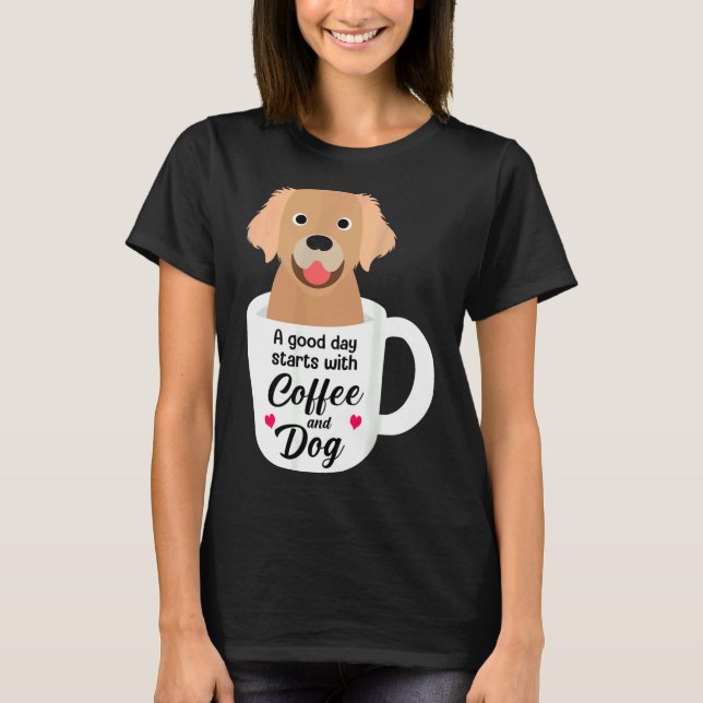 Golden Retriever Funny Humourous Dog Coffee T-Shirt (Front)