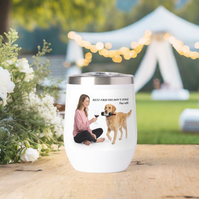 Golden Retriever Funny Wine Friend (Wedding (Rotated))