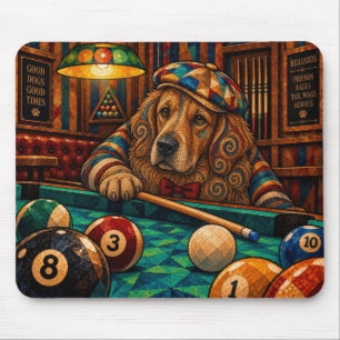 Golden Retriever, Geometric Mosaic Mouse Pad