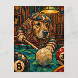 Golden Retriever, Geometric Mosaic Postcard