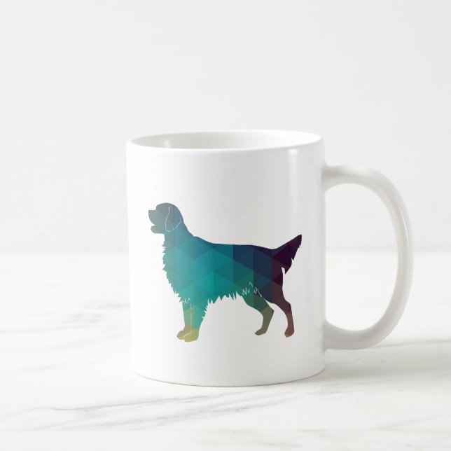Golden Retriever Geometric Pattern Silhouette Coffee Mug (Right)