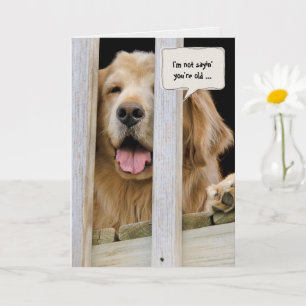 Golden Retriever getting old birthday Card