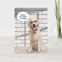 Golden Retriever Getting Older Birthday Card