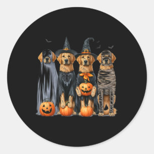 Golden Retriever Ghost Dog Halloween Classic Round Sticker