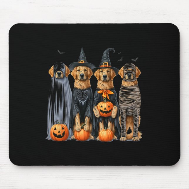 Golden Retriever Ghost Dog Halloween  Mouse Pad (Front)