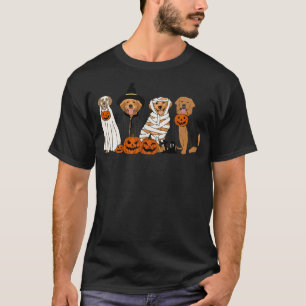 Golden Retriever Ghost Dogs Pumpkins Dog Lover Hal T-Shirt