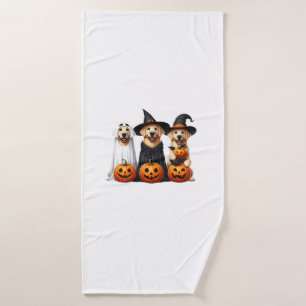 Golden Retriever Ghost Halloween Dog Lovers Bath Towel