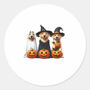 Golden Retriever Ghost Halloween Dog Lovers  Classic Round Sticker