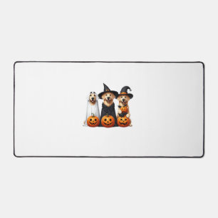 Golden Retriever Ghost Halloween Dog Lovers Desk Mat