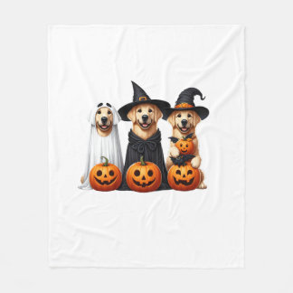 Golden Retriever Ghost Halloween Dog Lovers  Fleece Blanket