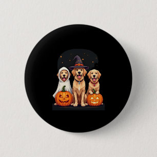 Golden Retriever Ghost Halloween Trick Or Treat Do 6 Cm Round Badge