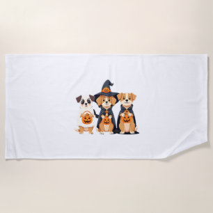 Golden Retriever Ghost Halloween Trick Or Treat Do Beach Towel
