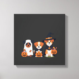 Golden Retriever Ghost Halloween Trick Or Treat Do Canvas Print