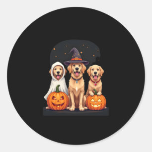 Golden Retriever Ghost Halloween Trick Or Treat Do Classic Round Sticker