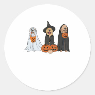 Golden Retriever Ghost Halloween Trick Or Treat Do Classic Round Sticker