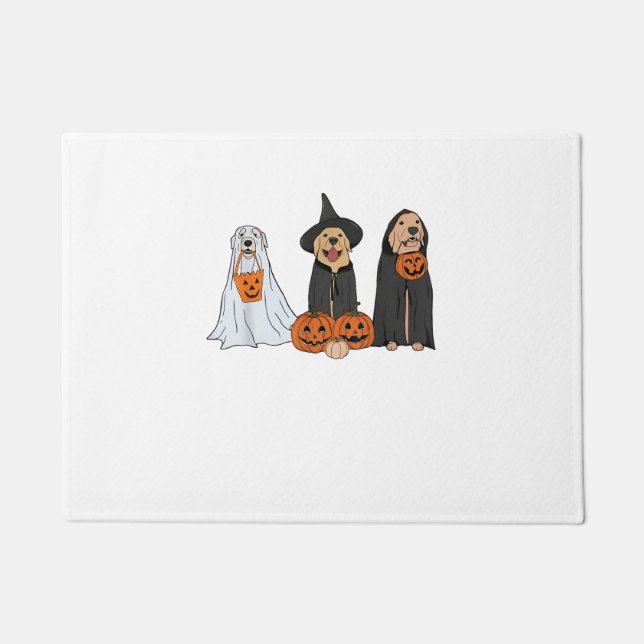 Golden Retriever Ghost Halloween Trick Or Treat Do Doormat (Front)