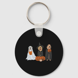 Golden Retriever Ghost Halloween Trick Or Treat Do Key Ring
