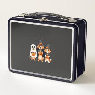Golden Retriever Ghost Halloween Trick Or Treat Do Metal Lunch Box