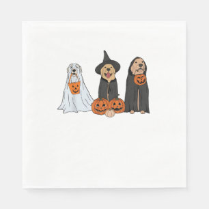 Golden Retriever Ghost Halloween Trick Or Treat Do Napkin