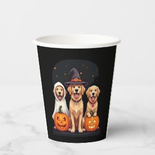 Golden Retriever Ghost Halloween Trick Or Treat Do Paper Cups